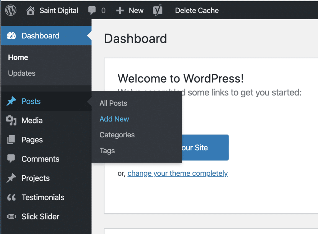 Adding posts via the WordPress Dashboard